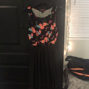 Black Floral Black Dress